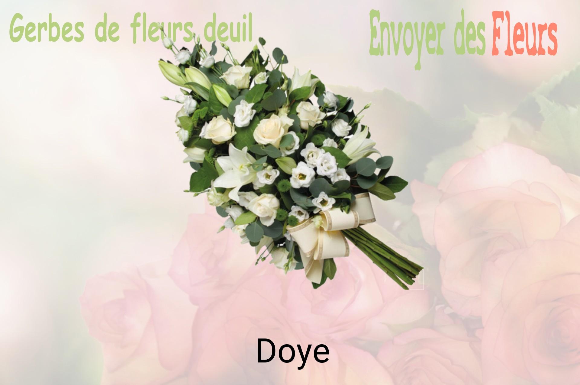 Gerbe de fleurs de deuil livrée à Doye